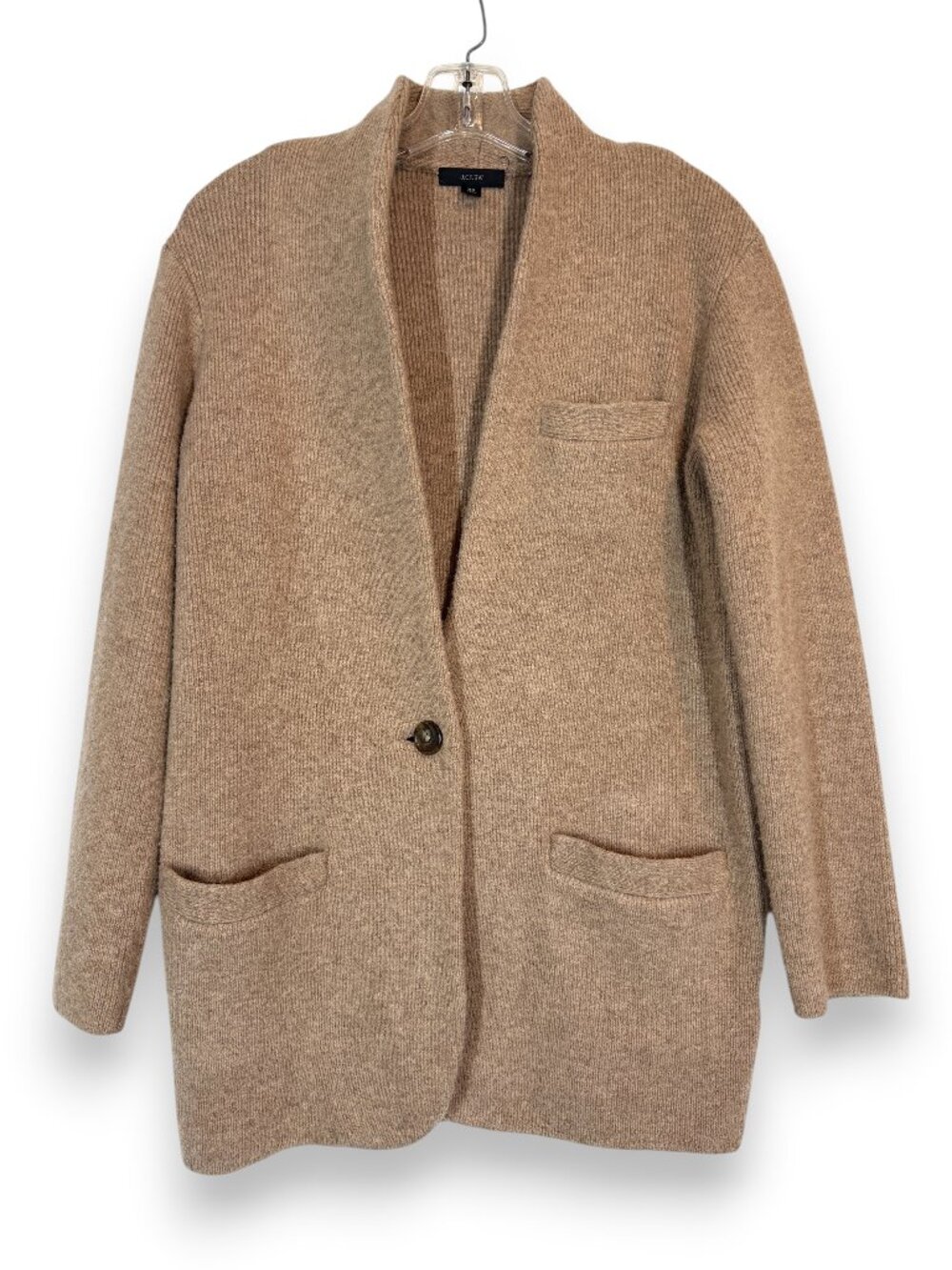 J Crew Merino Blazer Cardigan Brown Wool Alpaca Blend XS